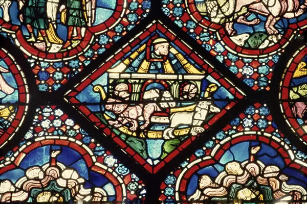 Noahs Ark, 13th Century (stained glass)