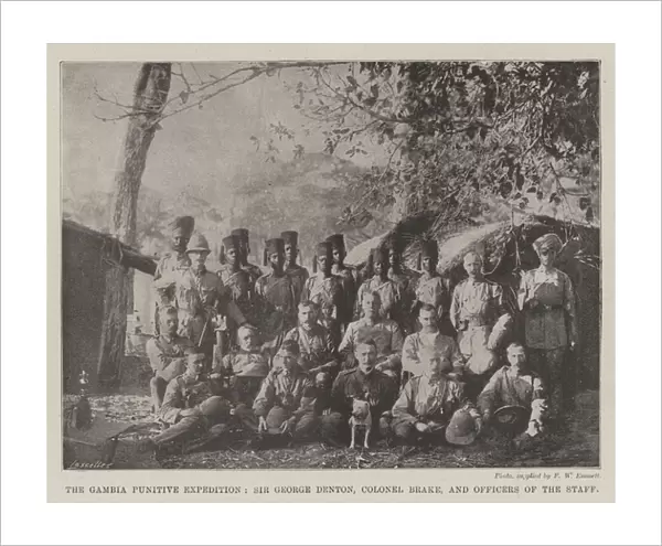 The Gambia Punitive Expedition, Sir George Denton, Colonel Brake, and Officers of the Staff (b  /  w photo)
