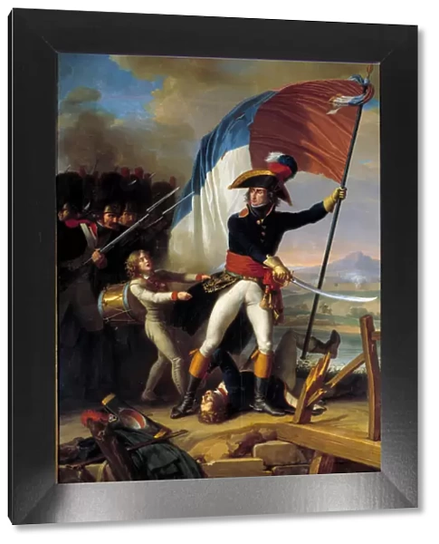 The General Pierre Augereau (1757-1816) leading the charge to the attack on the Pont