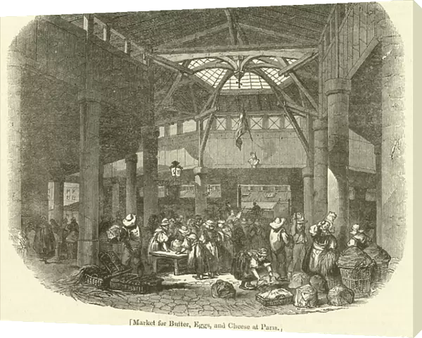 Market for Butter, Eggs, and Cheese at Paris (engraving)