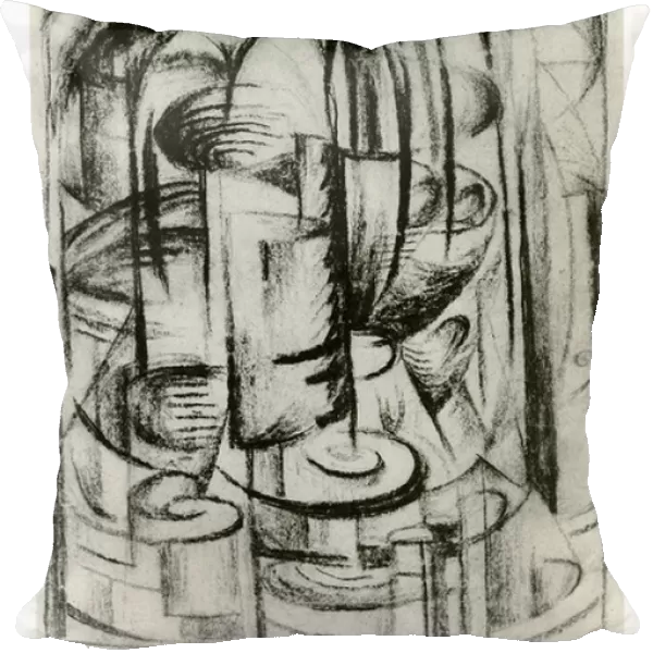 Futurist Composition, c. 1914-16 (charcoal on paper) (b  /  w photo)