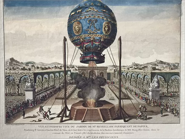 View of the Montgolfier Brothers Balloon Experiment in the Garden of M