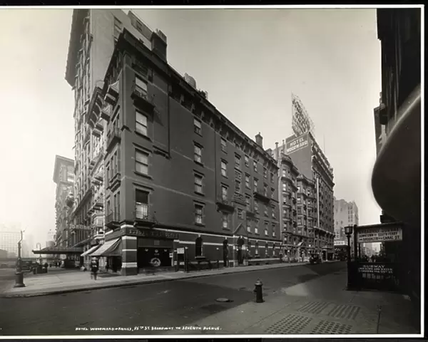 The Hotel Woodward, Broadway and 55th Street, New York, 1920 (silver gelatin print)