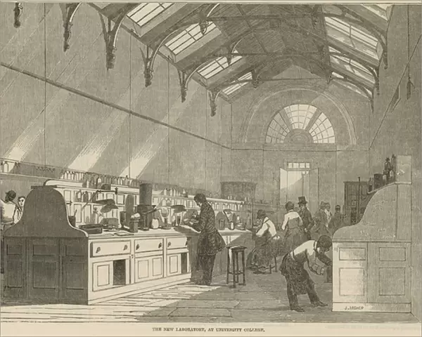 The new laboratory, at London College (engraving)