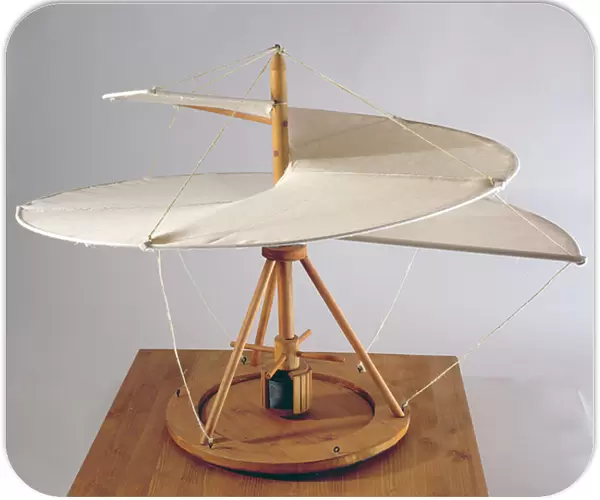 Model reconstruction of da Vincis design for an aerial screw (wood