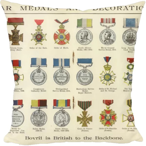 War medals and decorations (colour litho)