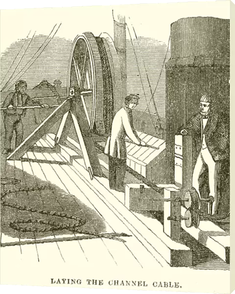 Laying the Channel Cable (engraving)