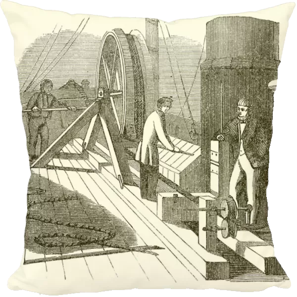 Laying the Channel Cable (engraving)