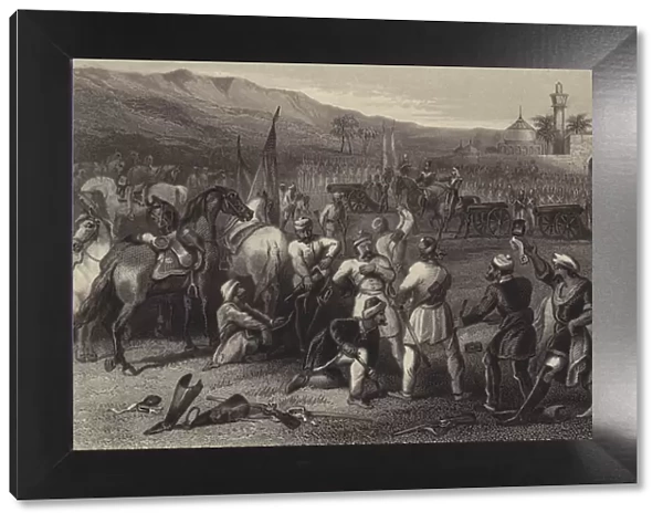Disarming the 11th Irregular Cavalry at Berhampore (engraving)
