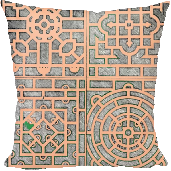 Labyrinth gardens designed by Vitruvius in 'De Architectura'(colour litho)