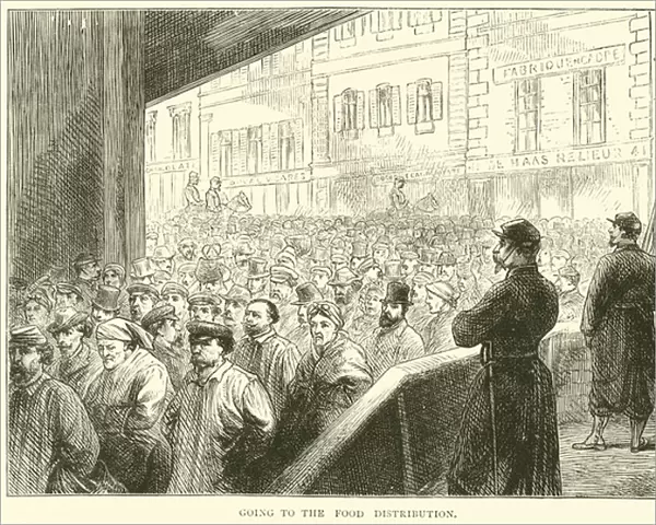 Going to the food distribution, March 1871 (engraving)