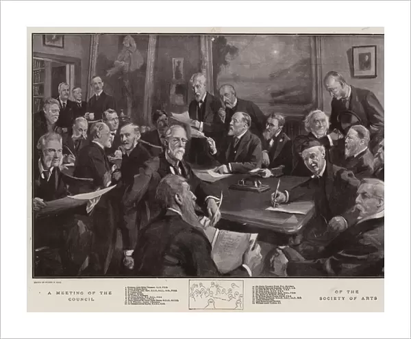 A Meeting of the Council of the Society of Arts (litho)