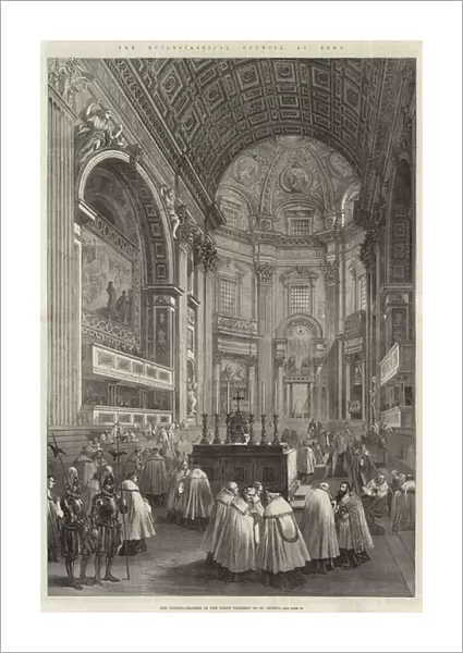 The Ecclesiastical Council at Rome, the Council-Chamber in the North Transept of St Peters (engraving)