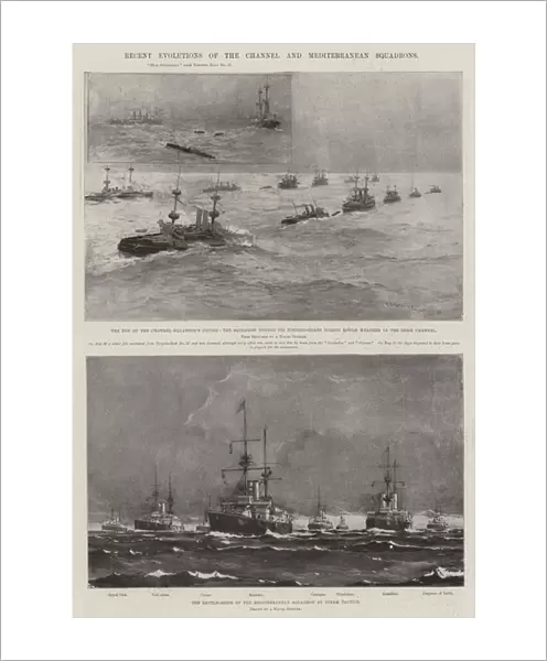 Recent Evolutions of the Channel and Mediterranean Squadrons (litho)