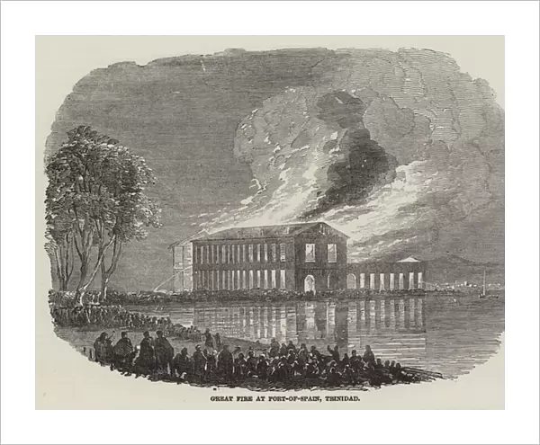 Great Fire at Port-of-Spain, Trinidad (engraving)