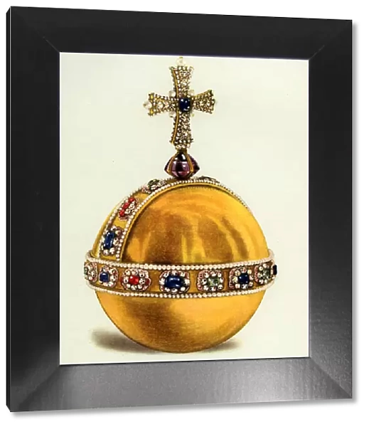 The Kings Orb from the Crown Jewels of England, 1919 (colour litho)