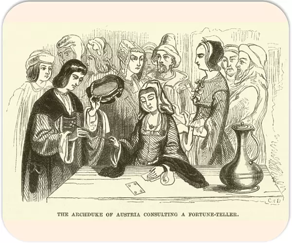 The Archduke of Austria consulting a fortune-teller (engraving)