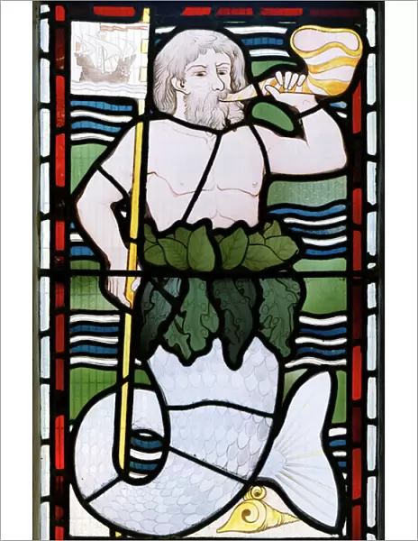 Merman, 1867-71 (stained glass)