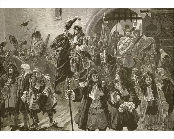 Entry of the Prince of Orange into Exeter after his landing at Torbay, 1688 (engraving)