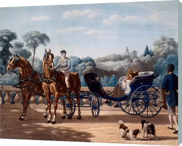 Horse and Carriage, first half C19th (colour litho)