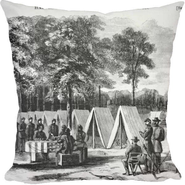 Pennsylvania soldiers voting at the Army of the James headquarters in September 1864
