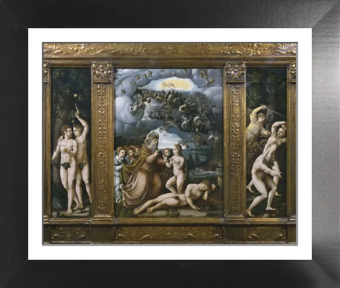 Framed Print : Triptych of the Creation, Adam and Eve Print REV346194 Framed Print : Triptych of the Creation, Adam and Eve Print REV346194