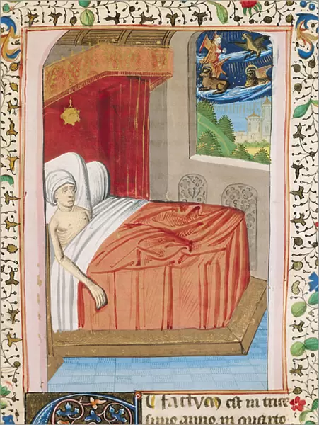 Ms H 7 fol. 76r The Vision of Ezekiel, from the Bible of Jean XXII (vellum)