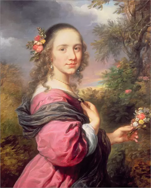 A Portrait of a Lady, wearing a Purple Dress, 1658