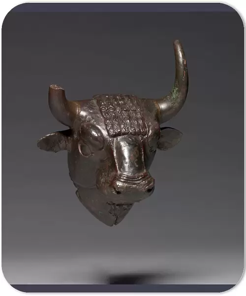 Bull Head Attachment, c. 700-600 BC (bronze)