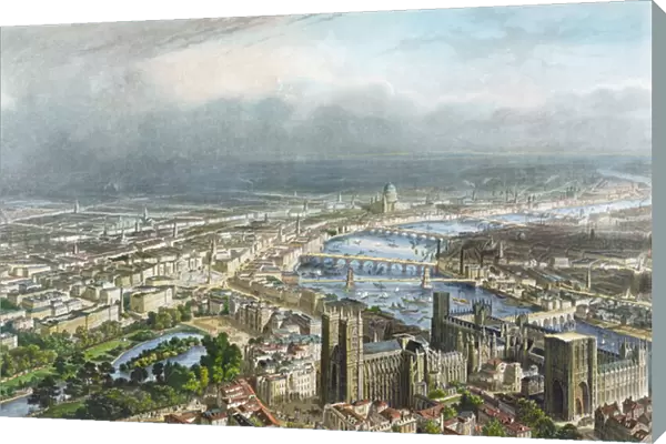 General Aspect of London, from Westminster Abbey, c. 1850, engraved by A. Appert, pub