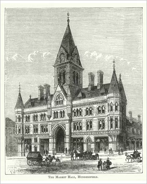 The Market Hall, Huddersfield (engraving)