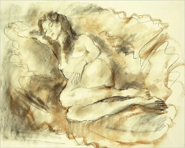 Lying Nude; Nu Couche, 1929 (pastel and charcoal on paper)