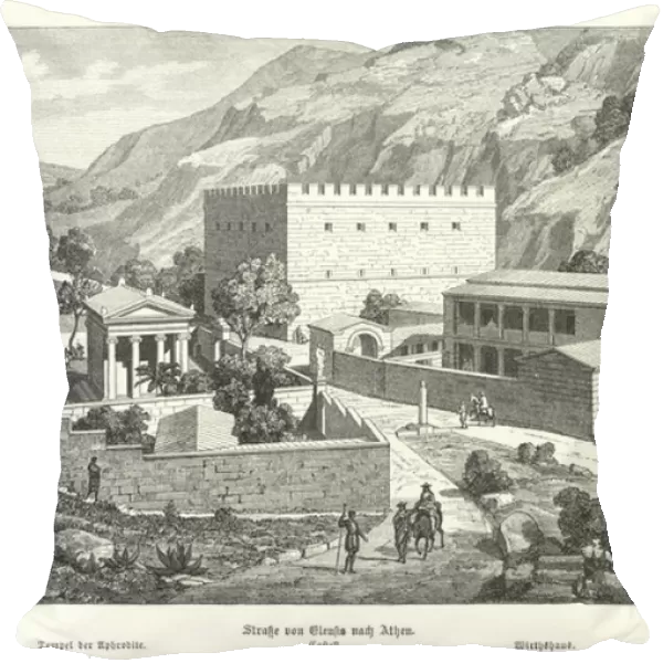 Castle on the road from Eleusis to Athens, Ancient Greece (engraving)