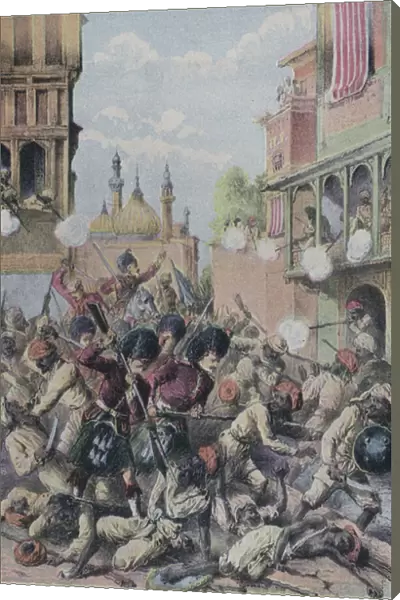 Relief of Lucknow, Indian Mutiny, 1857 (colour litho)