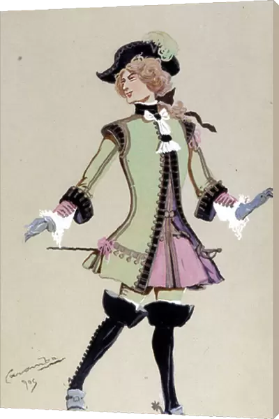 Costume design for Cherubino, from The Marriage of Figaro