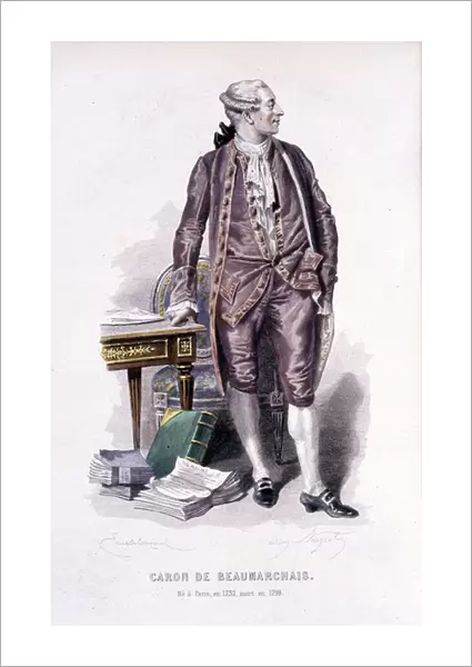 Baron de Beaumarchais (1732  /  1799), 19th century (engraving)