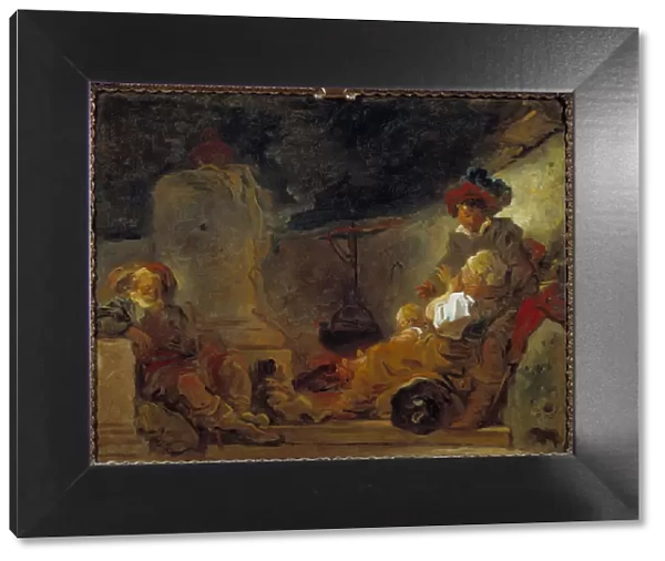 Night scene called the Dream of the Beggar Painting by Jean Honore Fragonard (1732-1806