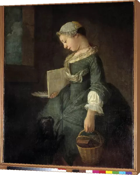 A young schoolgirl Painting by Jean Baptiste Simeon Chardin (1699-1779