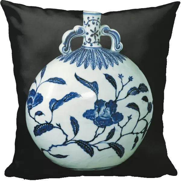 Pilgrims Blue and White Gourd with Floral Decorations, c. 1403-24 (ceramic)