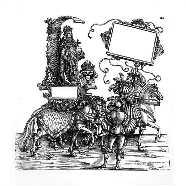 Scene from Maximilians Triumphal Procession, c. 1516-18 (woodcut) (b  /  w photo)