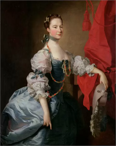 Portrait of a Lady in a Blue Gown (oil on canvas)