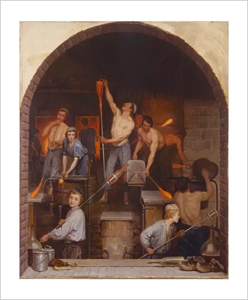 Interior of a Furnace, 1865 (oil on canvas)