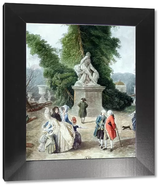 Louis XVI (1754-1793) and Marie-Antoinette (1755-1793) at the entry of the Tapis Vert in