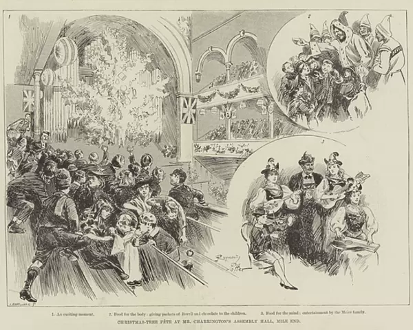 Christmas-Tree Fete at Mr Charringtons Assembly Hall, Mile End (engraving)
