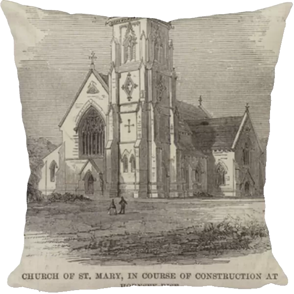 Church of St Mary, in Course of Construction at Hornsey-Rise (engraving)