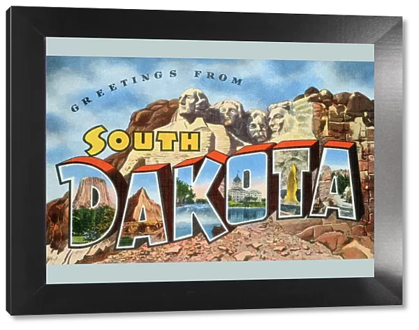 Greetings from South Dakota with Mt. Rushmore, 1955 (screen print)
