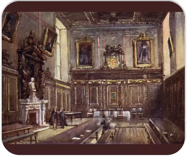 The Hall of Clare College (colour litho)