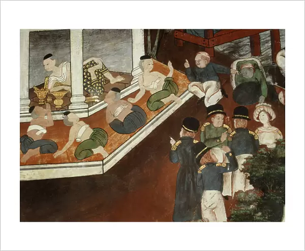 Palace lady receiving Muslim merchants and western sailors