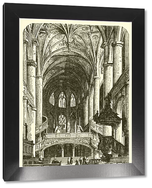 Interior of St Etienne de Metz at Paris (engraving)