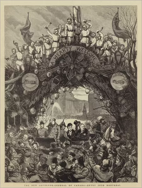 The New Governor-General of Canada, Entry into Montreal (engraving)